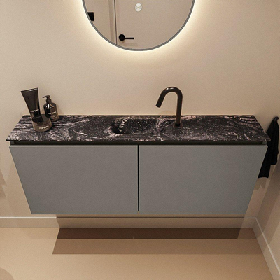 MONDIAZ TURE-DLUX meuble WC 120 cm Smoke. EDEN lavabo Lava position centrale. Avec 1 trou de robinet.