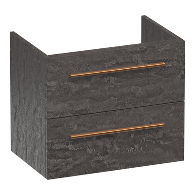 BRAUER Trust meuble sous-lavabo peu profond 60 sans poignées rapportées 2 tiroirs à fermeture douce et 1 découpe pour siphon - Damascus