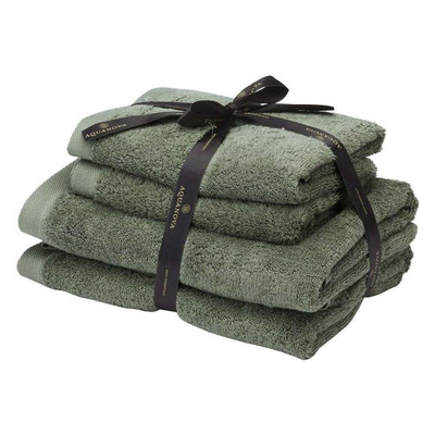 Aquanova Rio - Lot de serviettes - COTON GOTS - 2x 50x100 + 2x 67x130 cm - Forêt (vert olive)