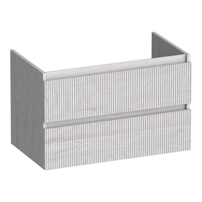 BRAUER Joy Wavy meuble sous-lavabo 80 2 tiroirs softclose - sans poignée - 1 découpe pour siphon - Forest Seashell