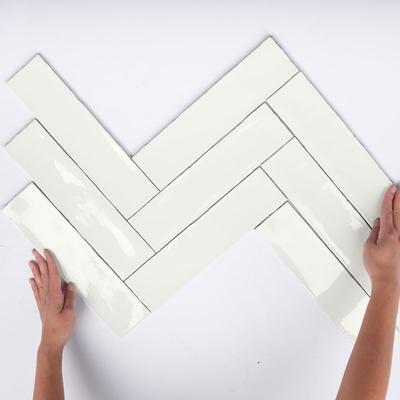 Cifre Ceramica Colonial Carrelage mural - 7.5x30cm - 8.6mm - Rectangulaire - Crème brillant