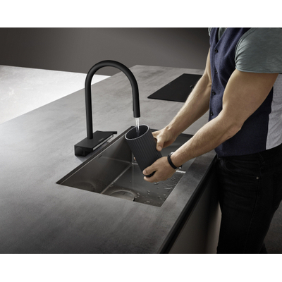 Hansgrohe Aquno Select M81 - 1 greeps keukenkraan - 170 uittrekbare vuistdouche - 3jet - mat zwart
