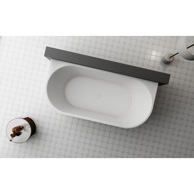 ZEZA Pure baignoire semi-îlot - 170x80x58cm - avec vidage - acrylique - blanc mat