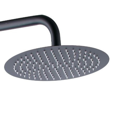 Xellanz Twenty eco ensemble de douche de pluie thermostatique apparent rond noir mat