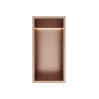 Hotbath &MORE Inbouwbox of inbouwnis - 30x15x10 - met LED - IP44 - PVD - geborsteld koper