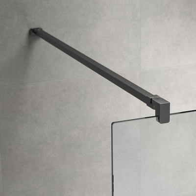 Sealskin Pure Paroi latérale - 90x200cm - pour cabine de douche - verre transparent - 8mm - traitement anticalcaire - gunmetal
