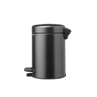 Brabantia NewIcon Poubelle à pédale - 3 litres - seau intérieur en plastique - confident grey (gunmetal)