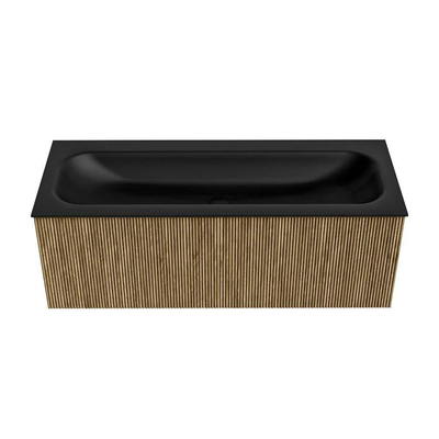 Mondiaz KURVE Ensemble meuble de salle de bains - 120x46x40cm - 1 tiroir - vasque solid surface - centrale - 2 trous de robinet - Dusk