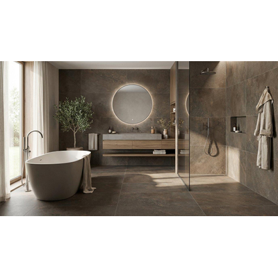 Fap Ceramiche Nobu wand- en vloertegel - 30x60cm - gerectificeerd - Natuursteen look - Cocoa mat (bruin)
