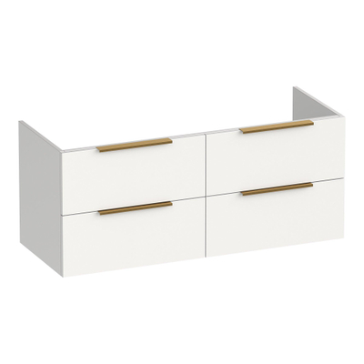 BRAUER Elevate wastafelonderkast 120 excl. opleggrepen 4 softclose lades en 2 sifon uitsparingen - mat wit