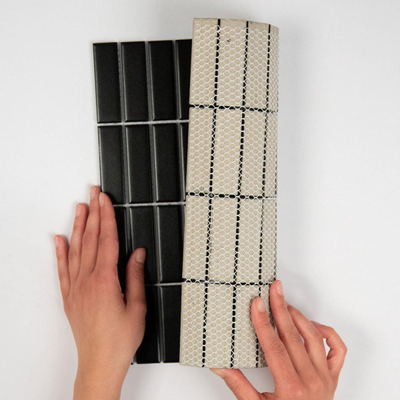 The Mosaic Factory Paris mozaïektegel - 30x30cm - wand en vloertegel - Rechthoek - Porselein Black Mat