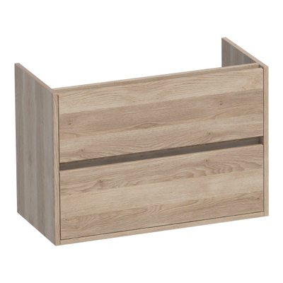 BRAUER Adore wastafelonderkast ondiep - 80x39x55cm - 2 softclose lades - greeploos - 1 sifon uitsparing - Sunlit