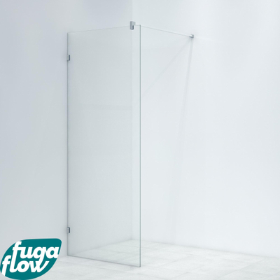FugaFlow Efficiente Vetro douche à l'italienne salle de bain - fixation à charnière - 80x200cm - verre de sécurité 8mm - anti-calcaire - chrome