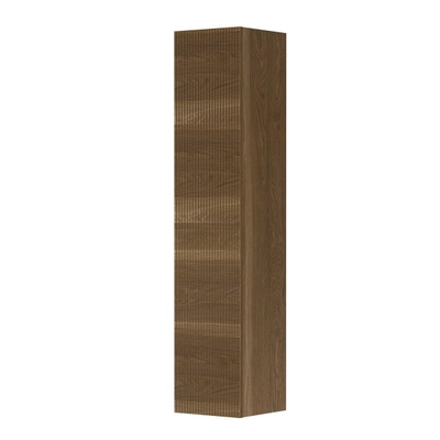 INK Armoire de salle de bains - 36x37x169cm - 1 porte - fraisage vertical - chêne massif - aqua