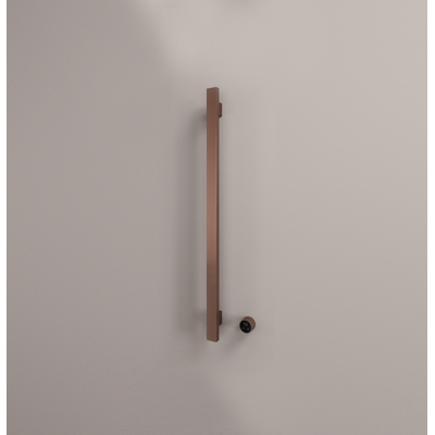 Hotbath &MORE Radiateur sèche-serviettes - 19x115cm - carré - 1 barre - vertical - avec interrupteur - cuivre brossé PVD