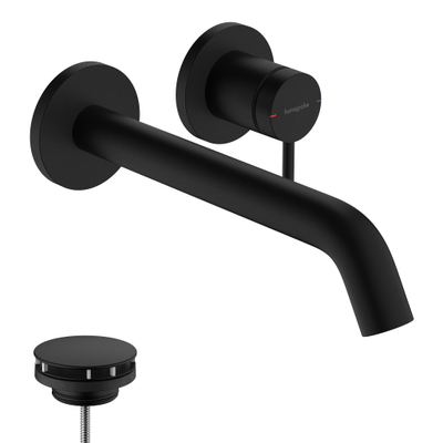 Hansgrohe Tecturis s Eengreeps wastafelkraan - inbouw - voor wandmontage - met uitloop 22 - 5 cm - mat zwart
