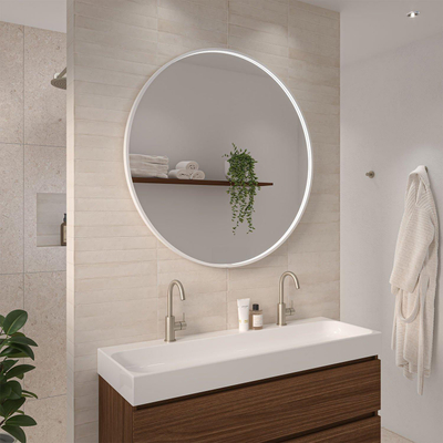 INK SP24 spiegel – Ø100 cm – indirecte LED – spiegelverwarming – Wit mat