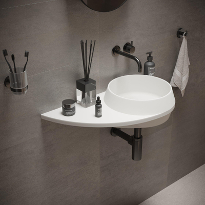 Ideavit SolidDual Lavabo à poser 70x35x14cm sans trous 1 vasque Solid Surface Blanc mat