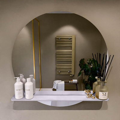 Mondiaz SPOT miroir – Ø 80 cm – avec tablette – Cale (gris clair)