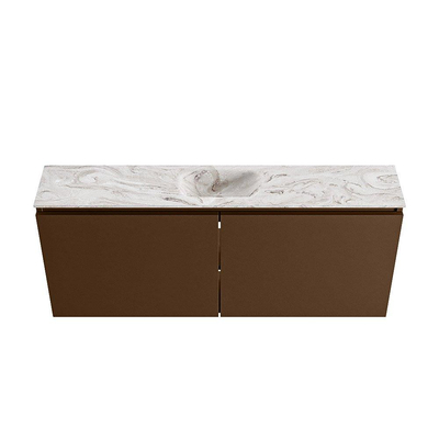 MONDIAZ TURE-DLUX 120cm toiletmeubel Rust. EDEN wastafel Glace positie midden. Met 1 kraangat.