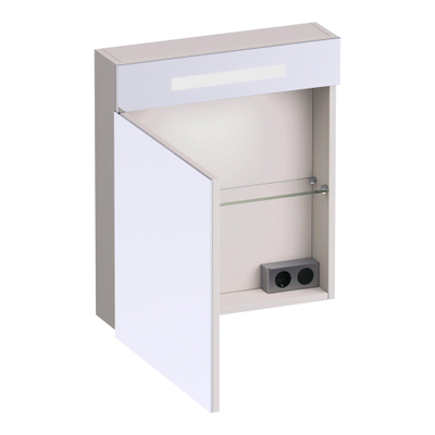 Miroir de toilette BRAUER Promise - 60x70x15cm -- avec éclairage 1 porte miroir ouvrant vers la gauche mat sable