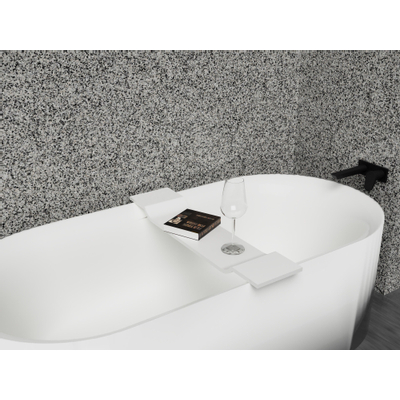 Crosstone by Arcqua Solid Surface badbrug 75x20cm mat wit- beschadigd - OUTLET UDEN