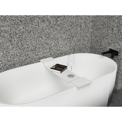 Crosstone by arcqua Solid surface pont de bain 75x20cm blanc mat