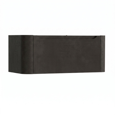 H&R Badmeubelen Juice Wastafelonderkast - 100x45x40cm - afgeronde hoeken - 1 lade - geïntegreerde greep - basalt