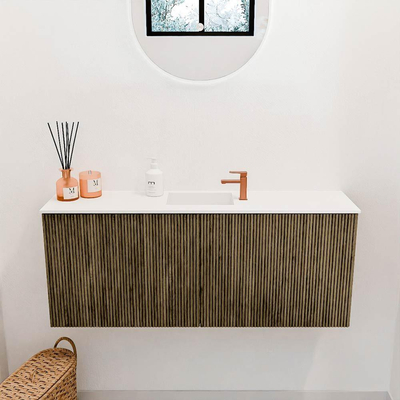 Mondiaz JOYA 100cm toiletmeubel - kleur Dusk - Wastafel FAYE positie Midden 1 kraangat kleur Talc.