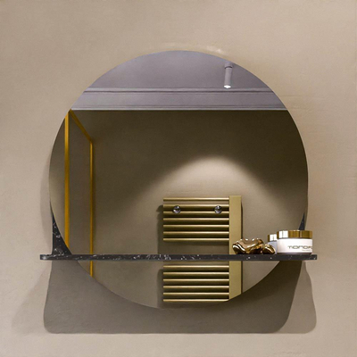 Mondiaz SPOT Miroir de salle de bain - rond 50cm - plan de miroir - couleur Lava