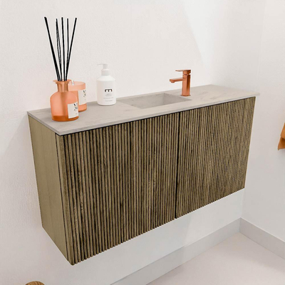 Mondiaz JOYA-DLUX 80cm toiletmeubel - kleur Dusk - Wastafel FAYE positie Midden 1 kraangat kleur Opalo.