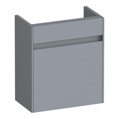 BRAUER Inspire meuble sous-lavabo pour lave-mains - 40x45x22cm - porte pivotant à gauche - sans poignée - gris mat