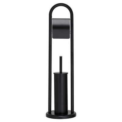 Sealskin Acero Serviteur de toilettes - Porte-rouleau de papier toilette - Brosse de toilettes avec support - autoportant Noir