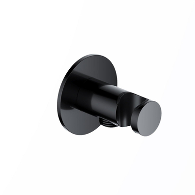 Hotbath Ace Support mural - avec sortie - pour douchette - Noir poli PVD