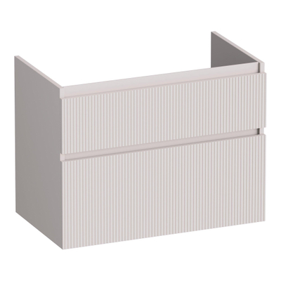 BRAUER Delight Wavy meuble sous-lavabo 80 2 tiroirs softclose - sans poignées - 1 découpe pour siphon - sable mat