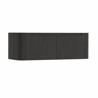 H&R Badmeubelen Juice Wastafelonderkast - 120x45x40cm - afgeronde hoeken - 2 lades - geïntegreerde greep - basalt