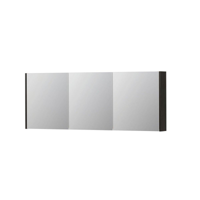 INK SPK1 Spiegelkast - 160x14x60cm - 3 deuren - dubbelzijdige Spiegel - schakelaar en stopcontact - MFC Intens eiken