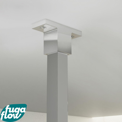 FugaFlow Eccelente Vetro Douche à l'italienne - 50x200cm - Fumé - Bras plafond - Chrome