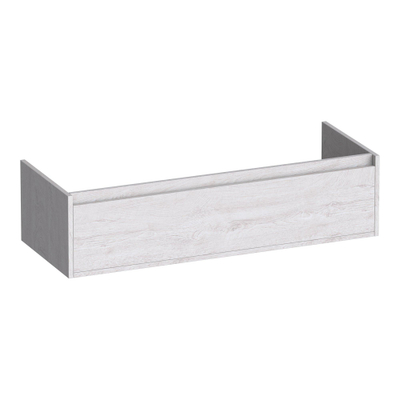 BRAUER Hope meuble sous lavabo - 119x30x45.5cm - 2 tiroirs softclose - sans poignée - 2 découpes pour siphon - Forest Seashell