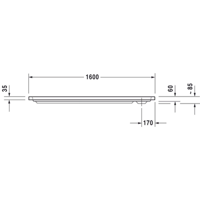 Duravit D-code douchebak 160x70x8.5cm acryl rechthoekig wit