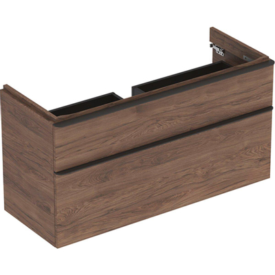 Geberit Smyle wastafelonderkast - 2 la - 118.4x62cm notelaar hickory - grijs