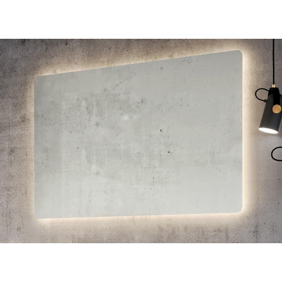 H&R Badmeubelen Radius miroir – rectangle à angles arrondis – 40 x 70 cm – LED indirecte – chauffage de miroir