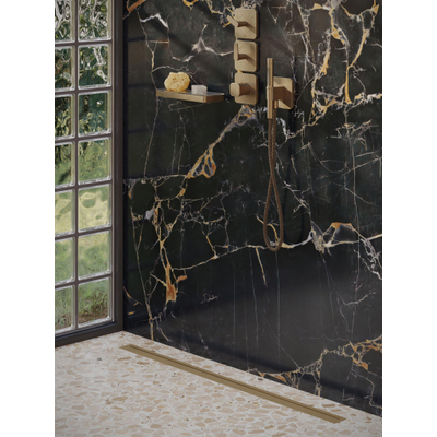 Hansgrohe Axor Citterio C afbouwdeel v. inbouw douchekraan thermostatisch v. 3 functies en cubic cutbrushed bronze