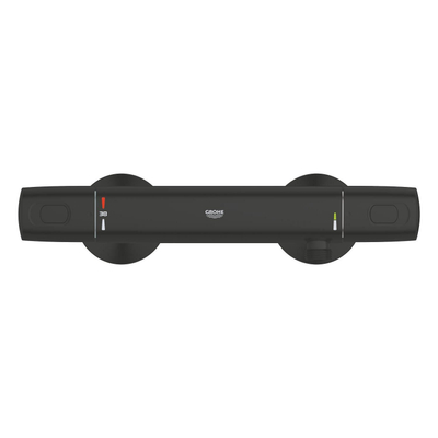 Grohe Precision Trend QuickFix Douchekraan - thermostatisch - zonder omstel - met koppelingen - HOH=15cm - matte black (mat zwart)