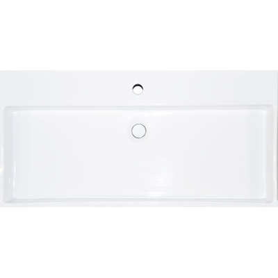 Ink United lavabo - 90x45x11cm - 1 trou de robinet - blanc brillant