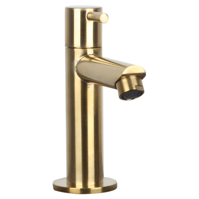 Differnz koudwaterkraan 13.4x8.2cm recht - afvoerplug - sifon - mat goud