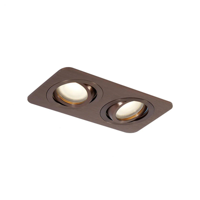 QAZQA Alberto Ensemble de spots encastrés - 2 spots - 11x17,5cm - y compris ampoule LED claire - IP44 - Rectangulaire - Bronze