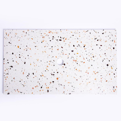 Saniclass Tops Plan de travail - 80x1.8x46cm - 1 évacuation - sans trous de robinet - Terrazzo crème