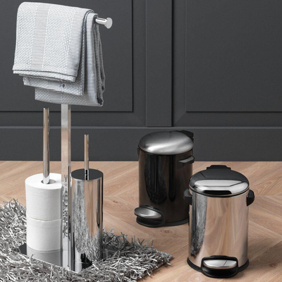 Sealskin Square Serviteur de toilette Métal Chromé