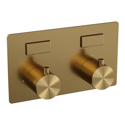 Brauer Gold Edition boutons-poussoirs de thermostat encastré 2 fonctions pièces d'encastrement/décompression pvd brossé or